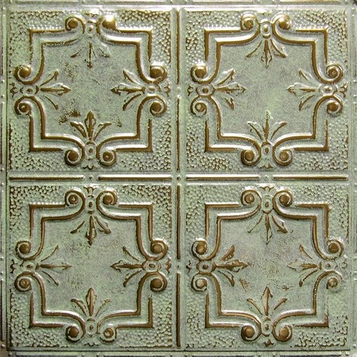 Painted tin ceiling tile - tin,