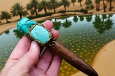 Clearance sale wand Turquoise crystals hand carved wooden wand.