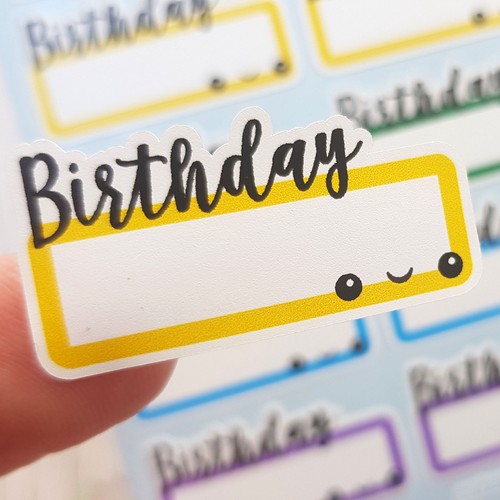Birthday box planner stickers - birthday,