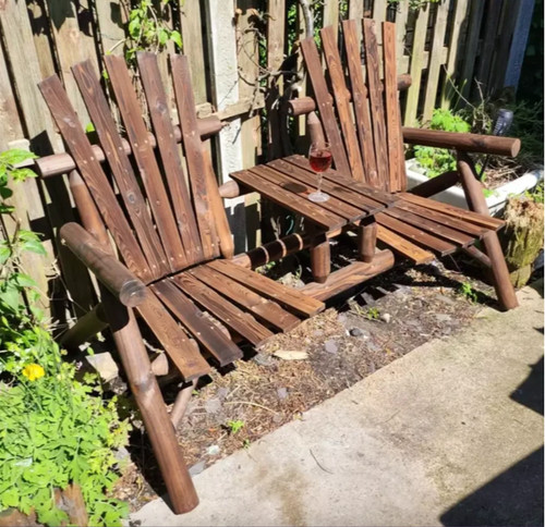 Wooden garden bench rustic - wooden,