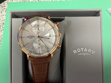 New Mens/ Gents Rotary rose gold plated Quartz Chronograph BNIB GS00302/70 BNIB