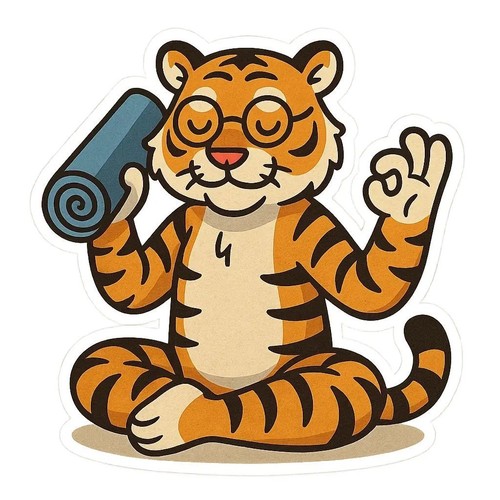 Sticker yoga tiger car - 4x,