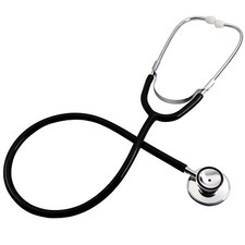 Black Double Head Clinical Stethoscope Pro CE Doctor Nurse Vet Student 