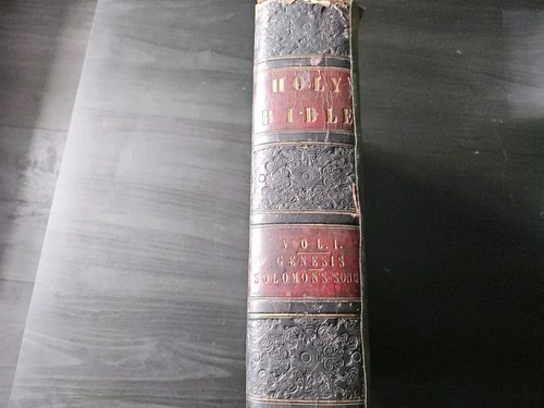 1847 antique holy bible read - holy,