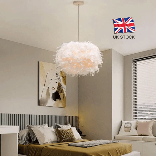Fluffy feather light lamp - feather, light/lamp