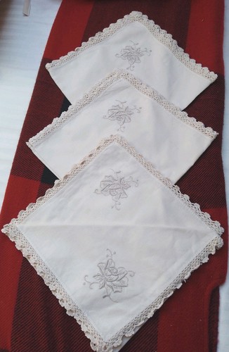 Off white vintage linen - 4, off-white