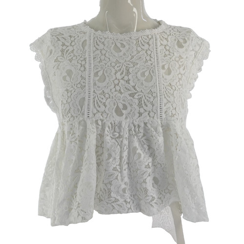 Lace top blouse peplum - lace,