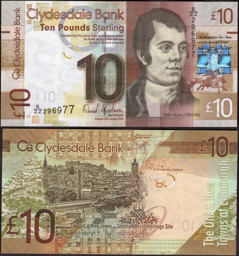 Clydesdale bank 10 - clydesdale, £10