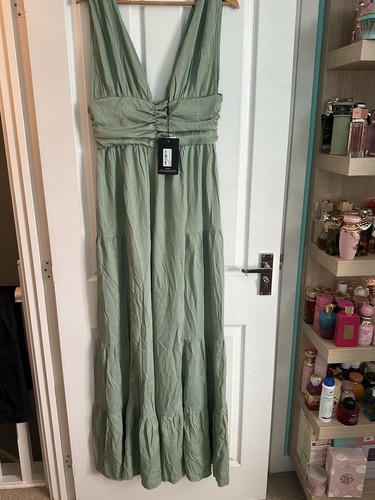 Boohoo green linen - boohoo, ruched