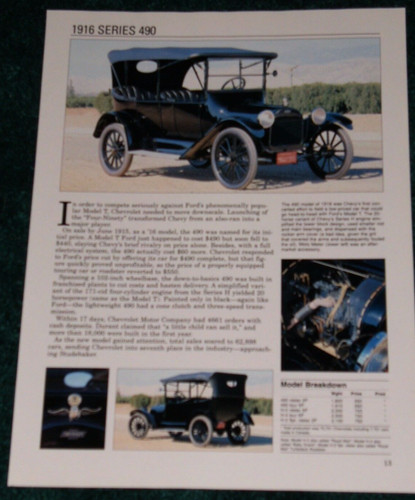 1916 chevy series - 1916, spec