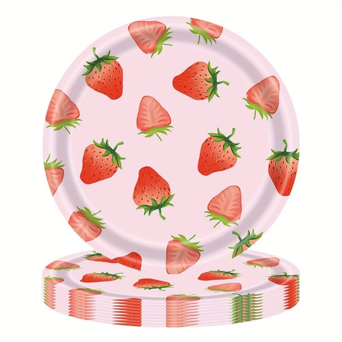 Strawberry plate birthday - strawberry,