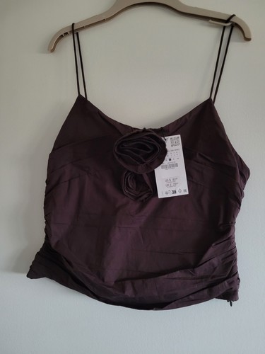 Bnwt zara brown ruched cami - zara,