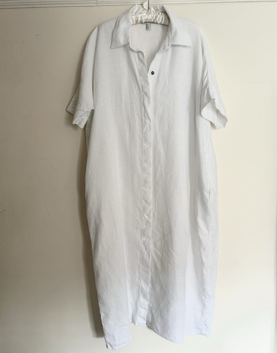 Cos white linen midi shirt - cos,