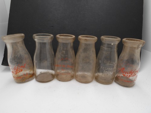 Vtg half pint glass milk - vtg,