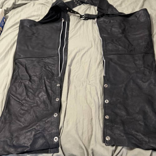 Black genuine leather biker - ,