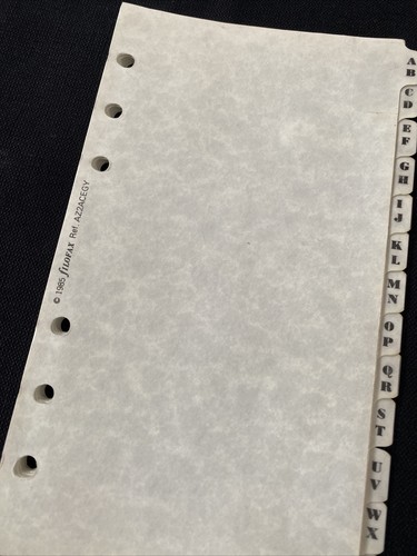 Filofax rare vintage - 1985, a-z