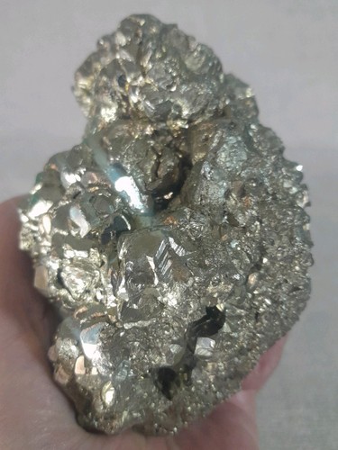 Iron pyrite crystal cluster - crystal,