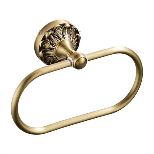 Antique brass flower base oval - antique,