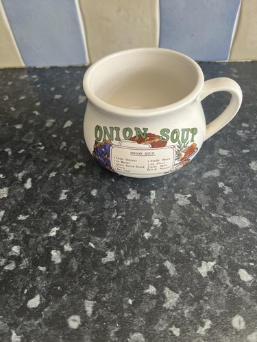 Vintage recipe onion - recipe, mug