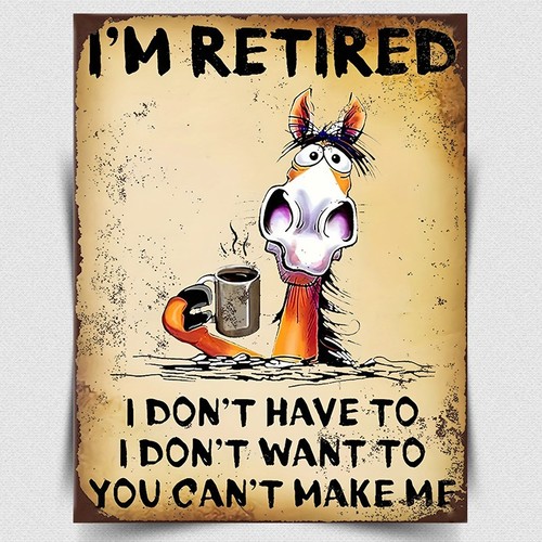 Retired metal sign - retired,