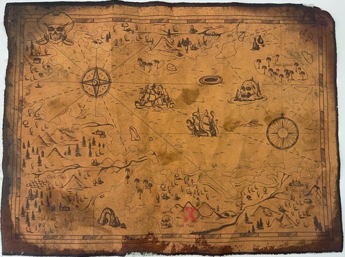 Big treasure map pirate maps - treasure,