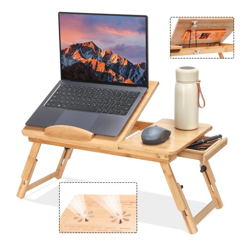Adjustable bamboo laptop desk - adjustable,