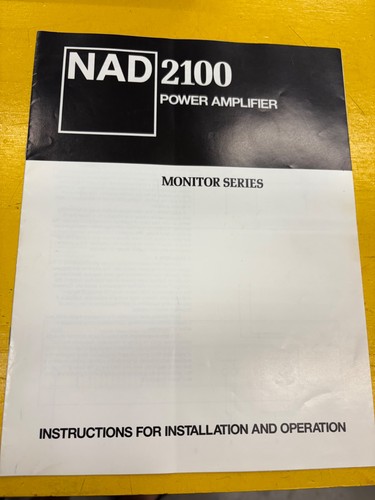 Nad monitor series 2100 power - nad,