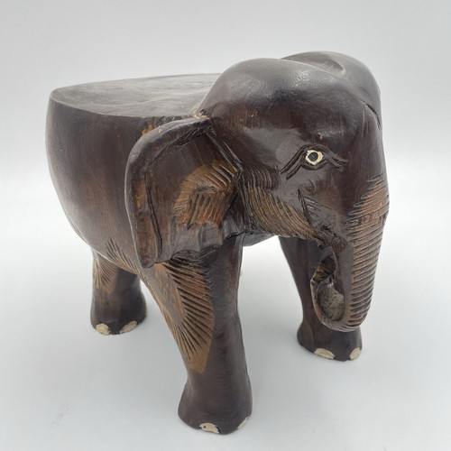 Hand carved wooden elephant - carved,