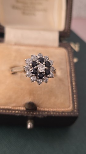 Sapphire and diamond ring - diamond,