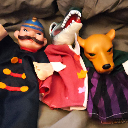 Vintage set hand puppets - hand,