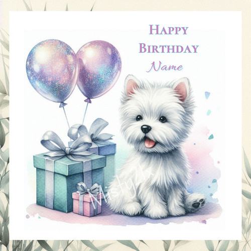 Personalised westie greeting - personalised,