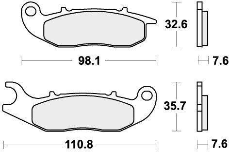 Sbs brake pads front - front, for