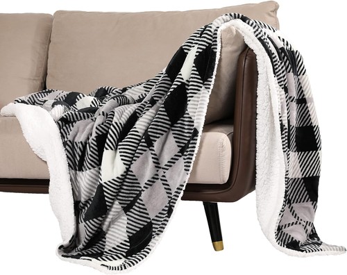Sherpa fleece blanket double - fleece,