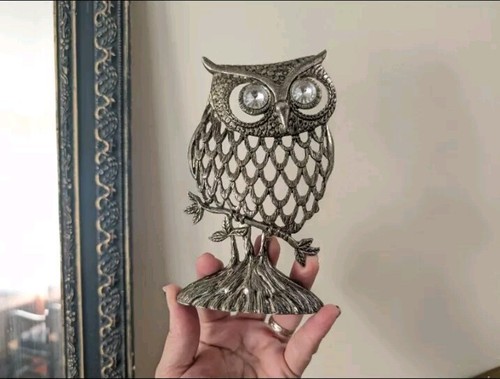 Fossil earring owl - owl, holder