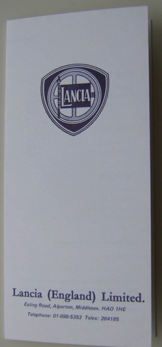Lancia price list 1972 - 1972, august