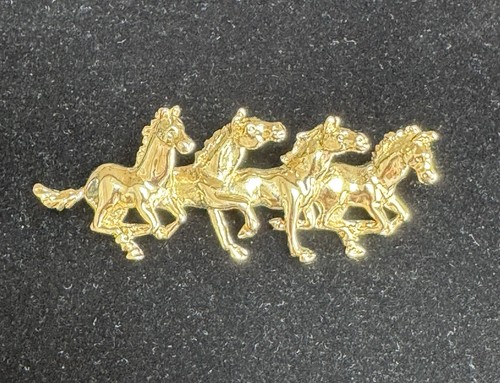 Vintage gold tone - gold, galloping
