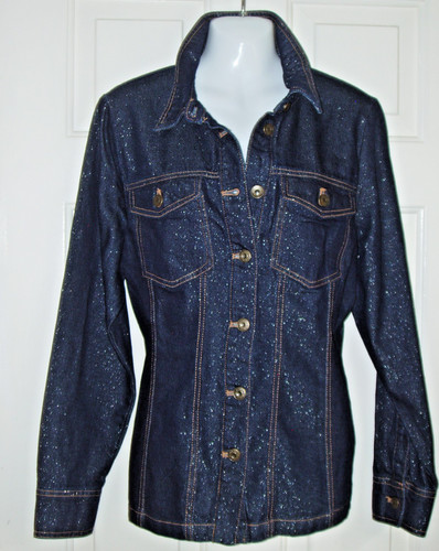 Blue silver sparkle denim - sparkle,
