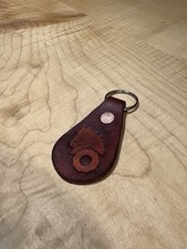 Wheel horse leather keyring - horse,