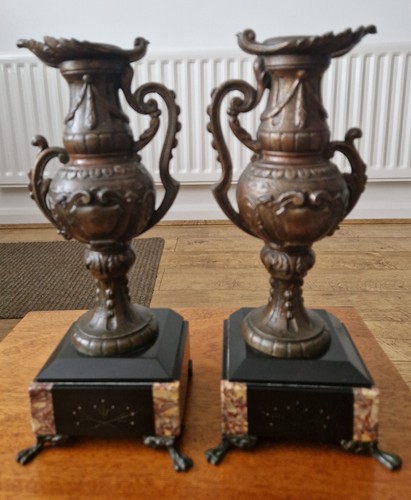 Antique french pair bronzed - antique,
