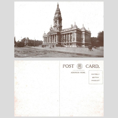 Vintage postcard town hall - vintage,