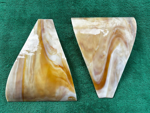 Pair salvaged curved - curved, glass