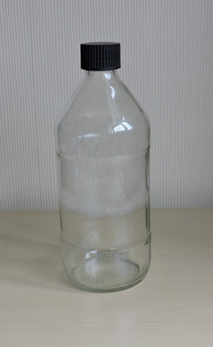 Vintage clear glass bottle - clear,