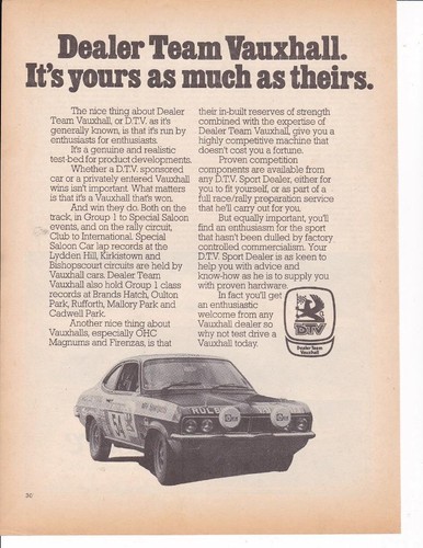 1974 dtv dealer - team, vauxhall
