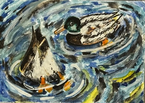 Aceo original watercolour - aceo,