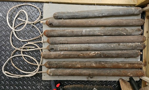 Pair antique cast iron sash - pair,