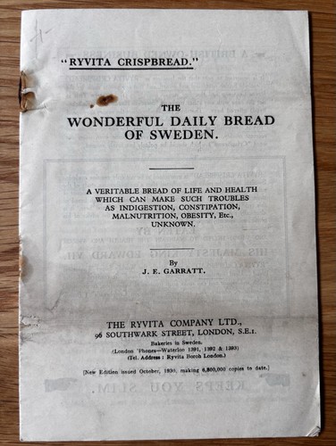 1930 ryvita crispbread - ryvita,