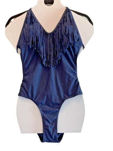 Swimsuit fringe dark blue - swimsuit,