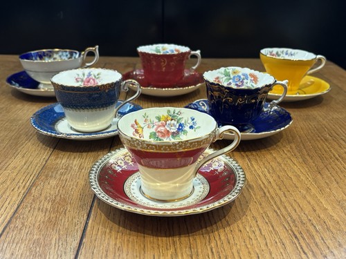 Aynsley cups saucers - 6, &