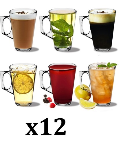 12x 240ml latte glasses - 240ml,