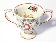 19thC Georgian Yorkshire Pottery Loving FROG Mug - C+L Initials a/f  5.5" Tall 